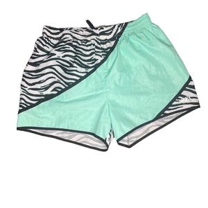 Pink Victoria’s Secret green black white sport shorts zebra print size S
